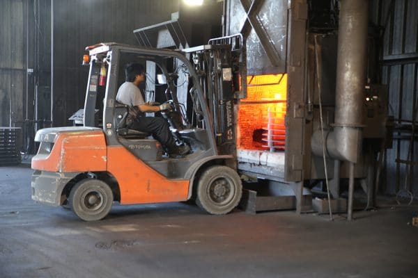 Fork Lift Removing Heated Blank from Oven | Baker Tankhead